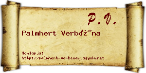 Palmhert Verbéna névjegykártya